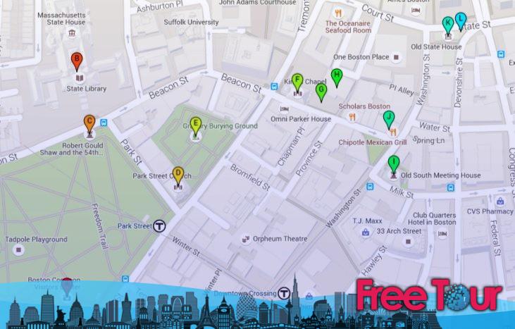 Mapa de Freedom Trail y Tour Autoguiado Mapa de Freedom Trail y Tour Autoguiado